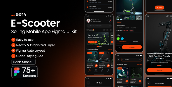 Scootify-EScooter Selling Mobile App Figma Ui Kit
