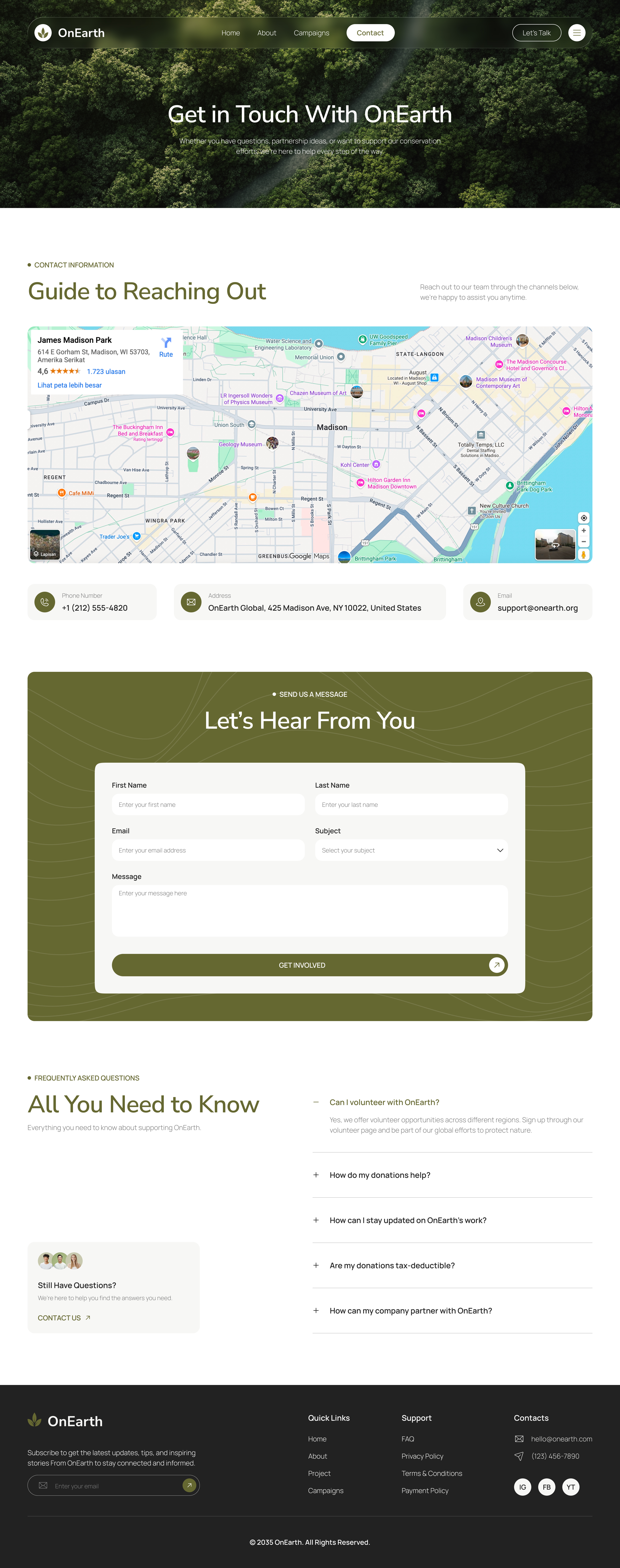 OnEarth - Nature Conservation Website UI Figma Template by peterdraw