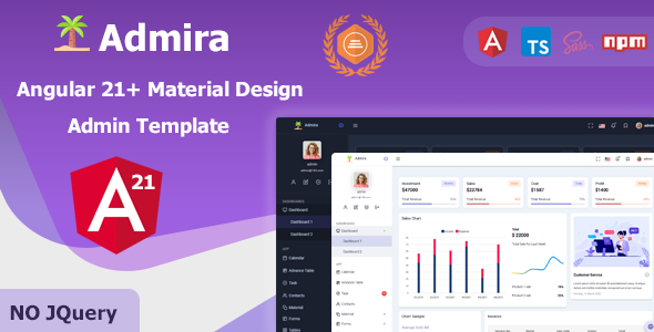 Admira - Angular 21+ Material Design Admin Dashboard Template by ...