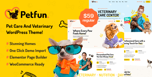 Petfun – Pet Care & Veterinary WordPress Theme