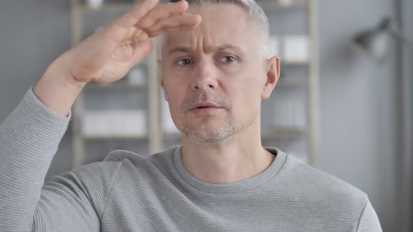 Opportunity, Portrait of Gray Hair Man Searching New Chance alt