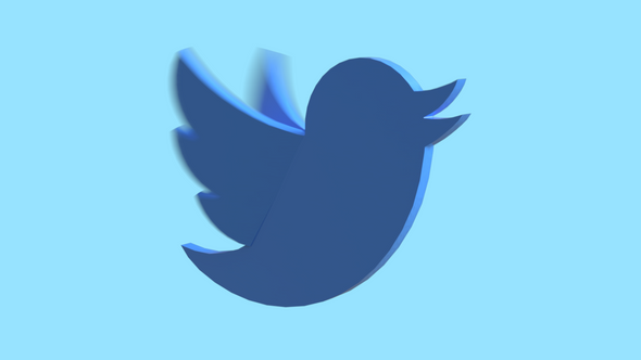Twitter logo flying from 3 different angles alt