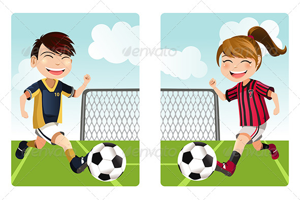 Kids Playing Soccer - Sports/Activity Conceptual