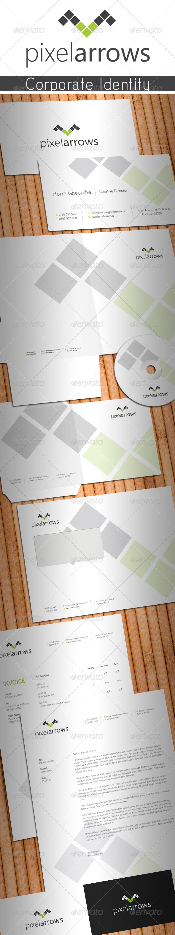 Pixel Arrows Stationery - Stationery Print Templates