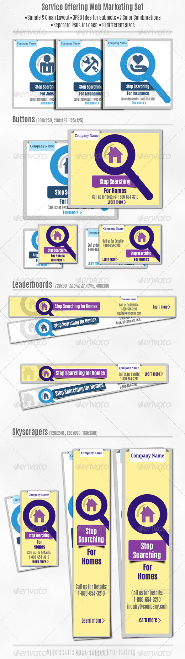 Service Offering Web Marketing Set - Banners & Ads Web Elements
