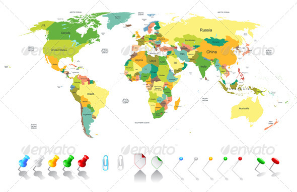 Political World Map - Miscellaneous Vectors