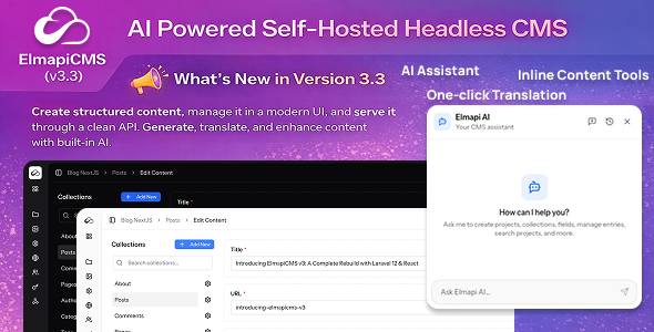 ElmapiCMS - AI-Powered Self-Hosted Headless CMS