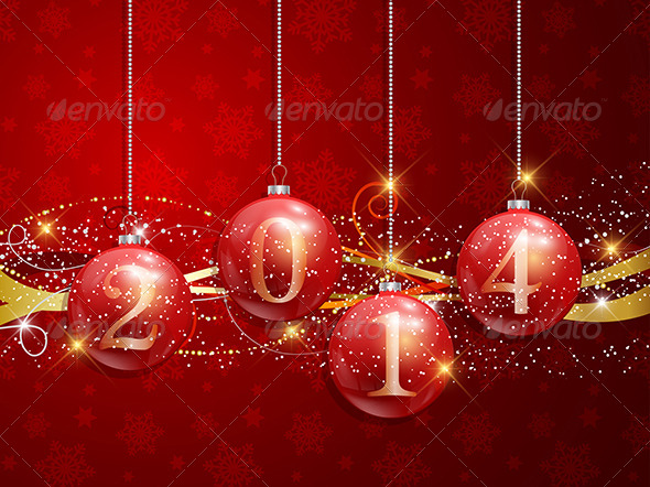 New Year Baubles Background - New Year Seasons/Holidays