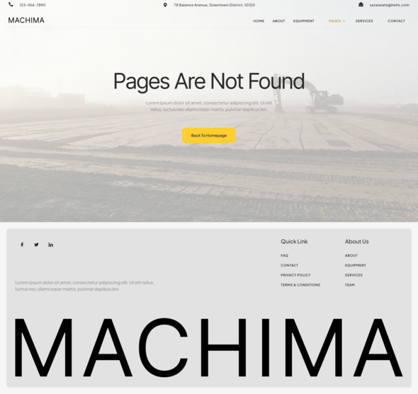 Machima - Machinery & Equipment Rentals Elementor Template kit