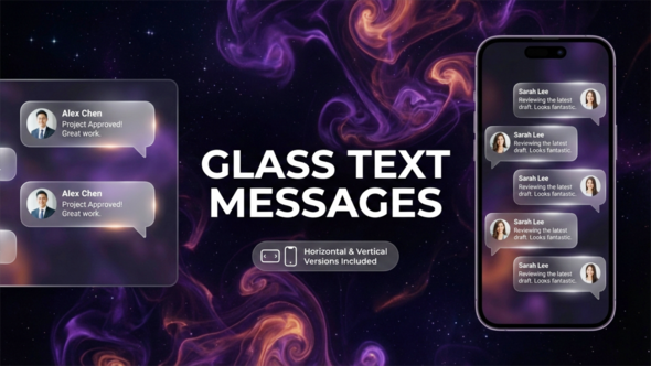 Glass Text Messages Elements template preview