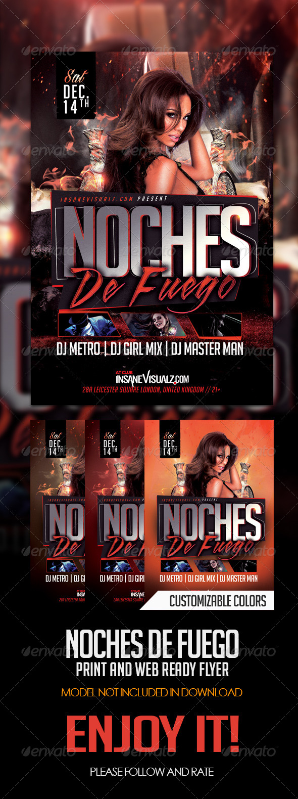 Noches De Fuego Latin Night Flyer - Flyers Print Templates