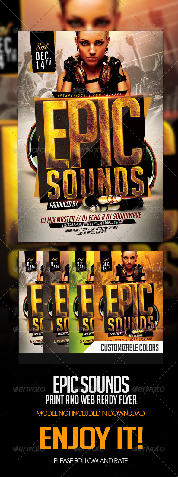 Epic Sounds PSD Flyer Template - Flyers Print Templates