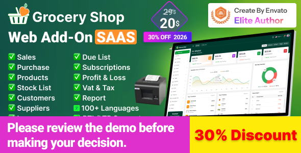 Grocery Shop - Web Add-on for Grocery Store SAAS