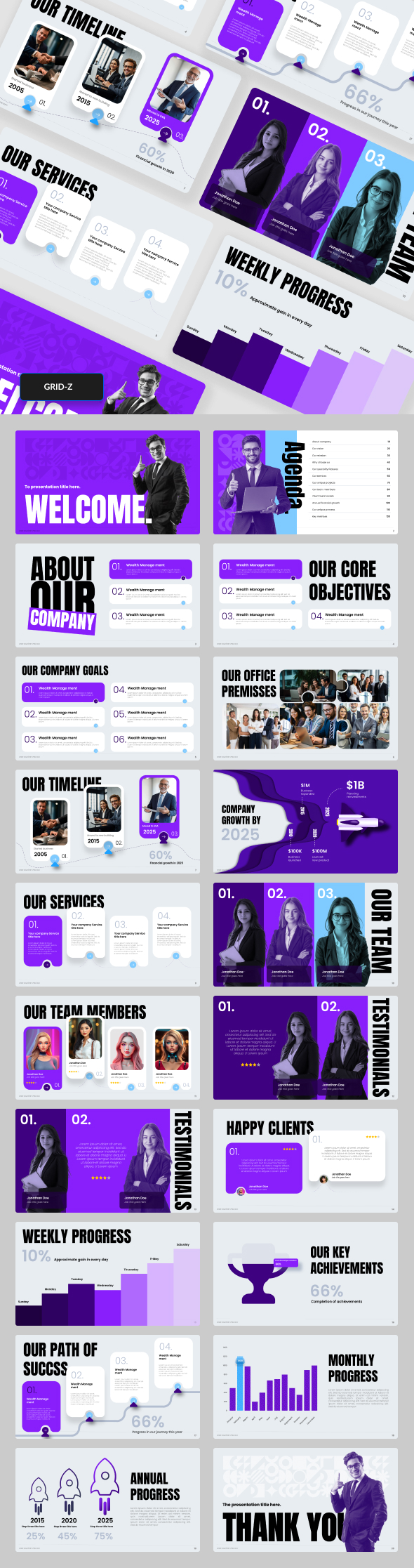 Bold Corporate Comapny Profile Powerpoint Template