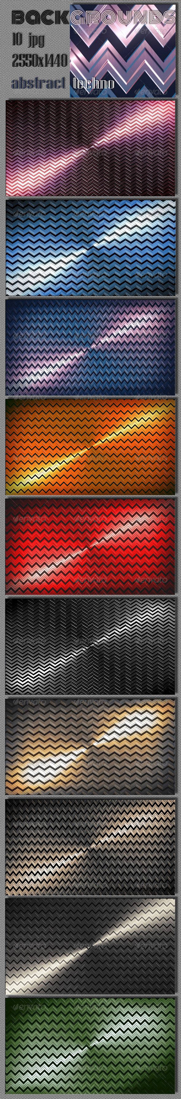 Techno Zigzag Backgrounds - 3D Backgrounds