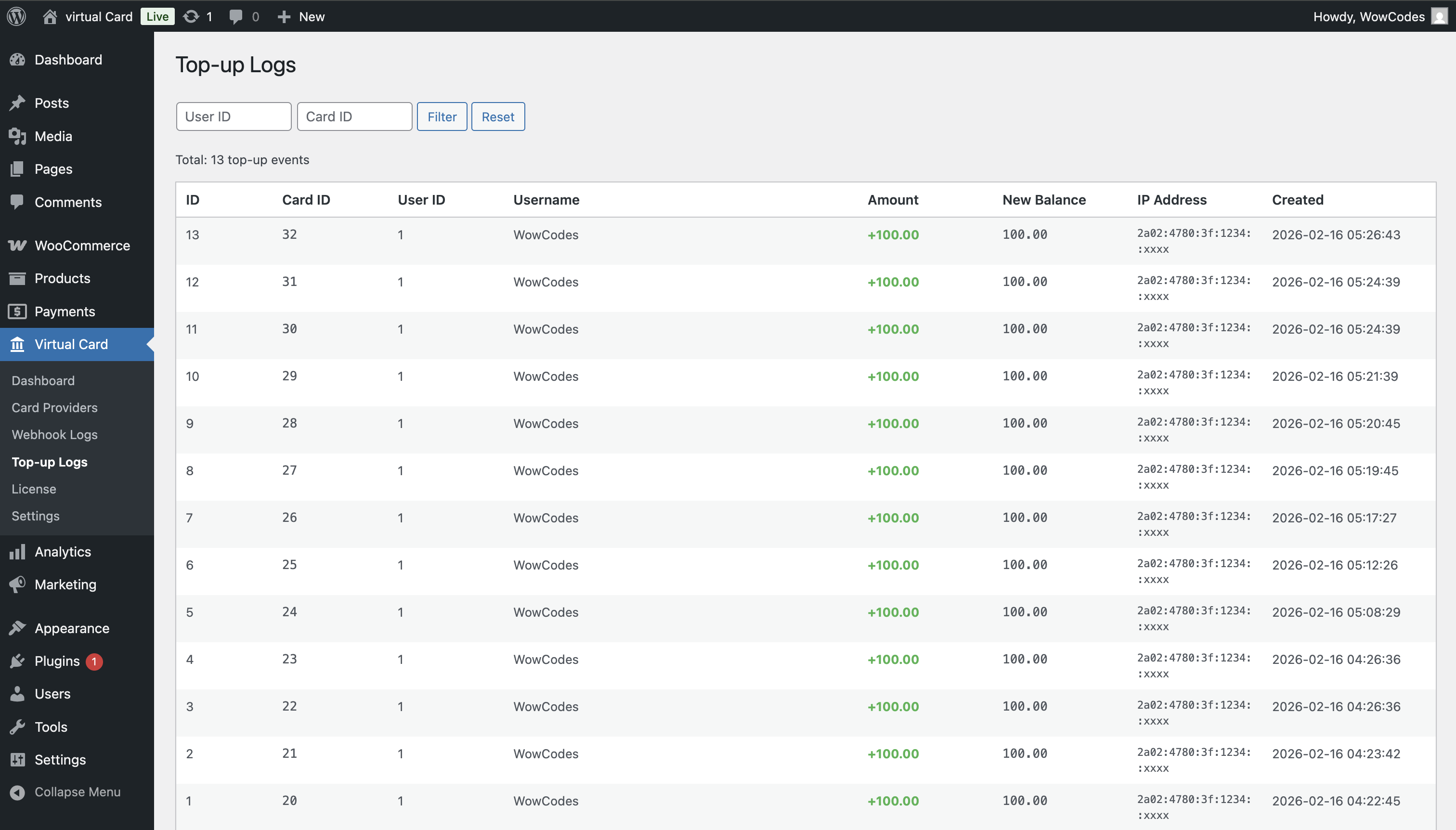 Virtual Card Issuing Plugin – Stripe, Marqeta & Wallester API Integration | WooCommerce