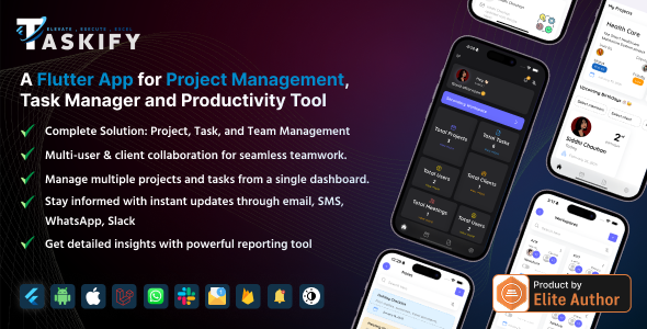 Taskify Flutter App - Project Management, Task Manager and Productivity Tool