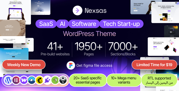Nexsas | SaaS, AI, Software, Startup WordPress Theme