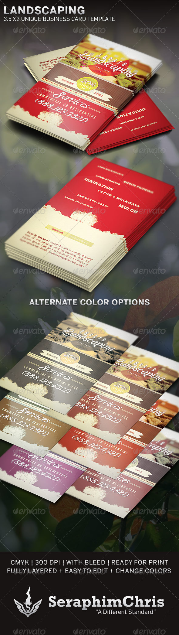 Landscaping: Business Card Template - Industry Specific Business Cards