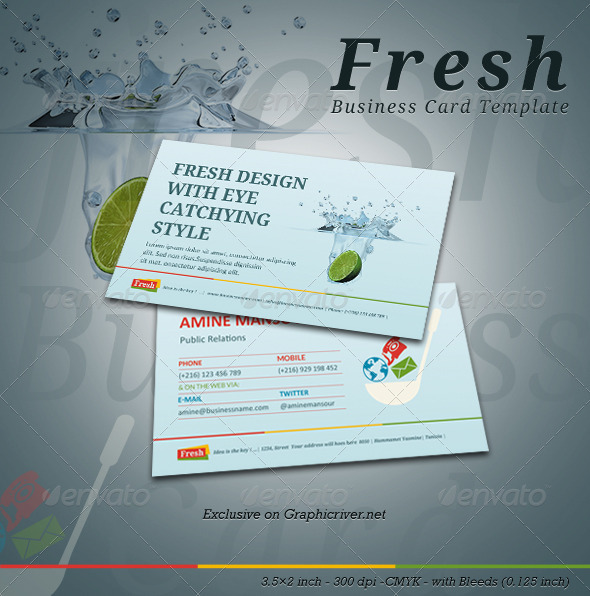 Fresh Business Card Template - Corporate Business Cards
