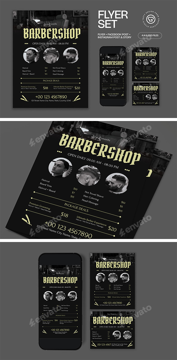 Service List Barbershop Flyer