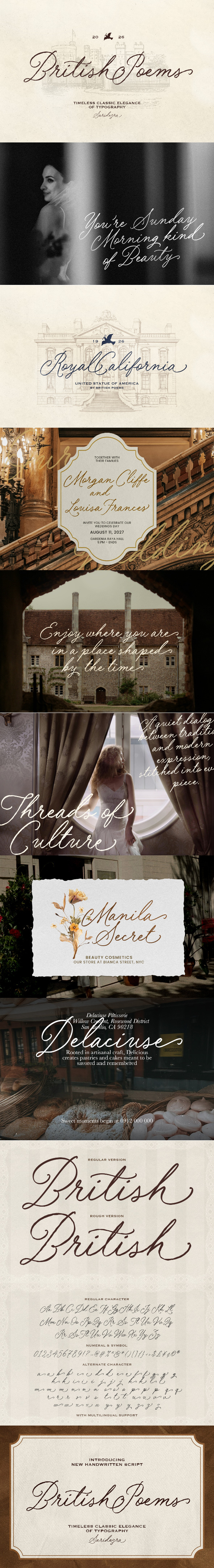 British Poems - Old Handwritten Font