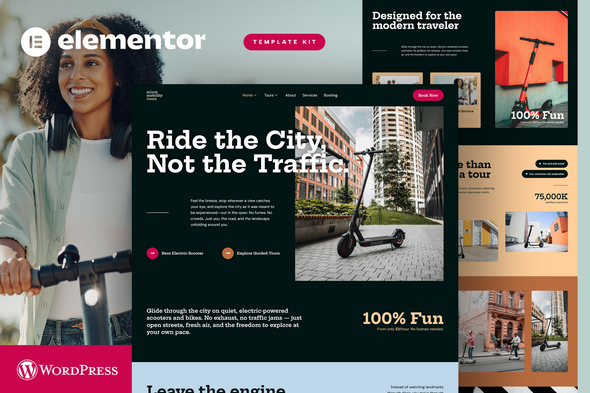 Micromobility Tours – Electric Scooter & Bike Rental Elementor Template Kit