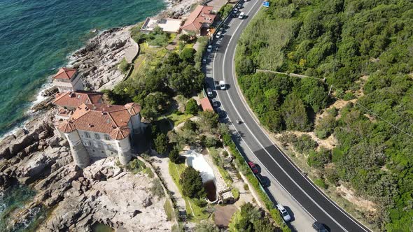 Amazing Aerial View of Livorno Coastline Tuscany alt