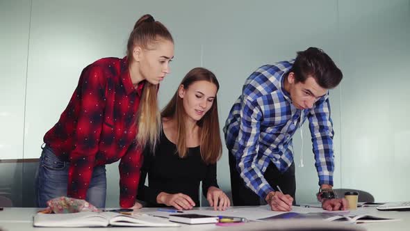 Group of Interior Designer Team Working Together in the Office alt