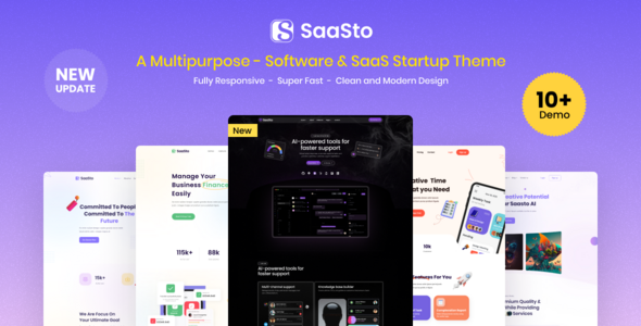 Saasto – Software & Startup SaaS Elementor WordPress Theme