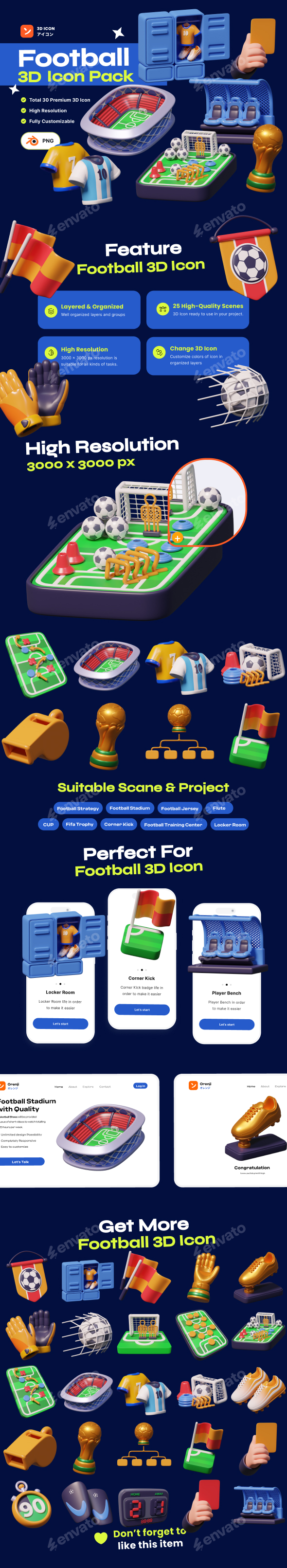 Football & Soccer 3D Icon Pack