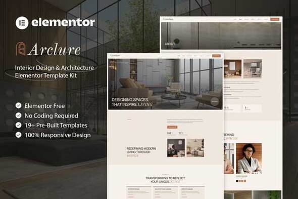 Arclure - Interior Design & Architecture Elementor Template Kit