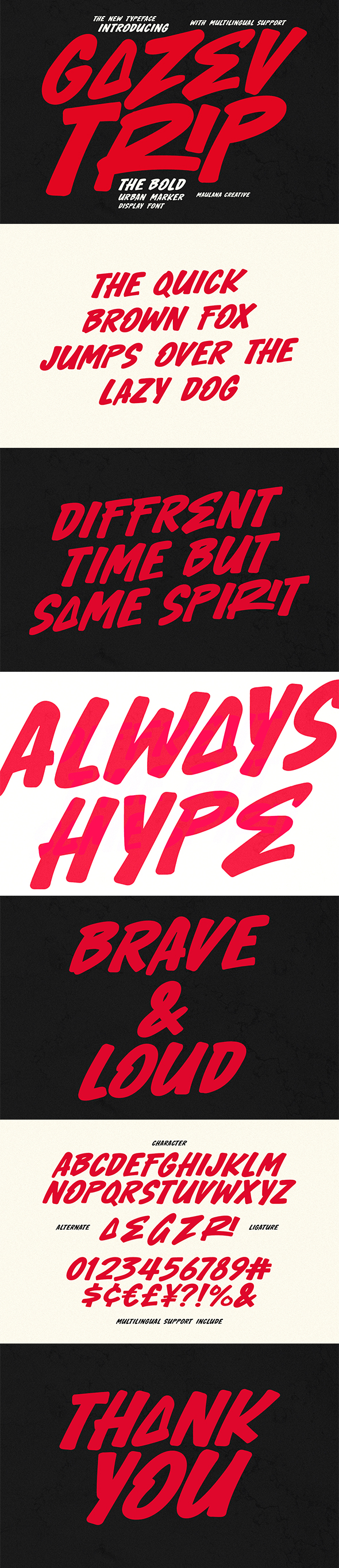 Gazev Trip Bold Urban Marker Display Font