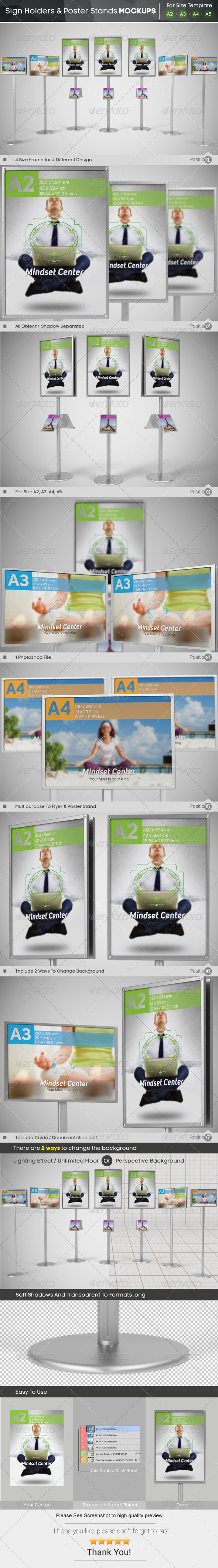 Sign Holder & Poster Stands Mockups - Signage Print