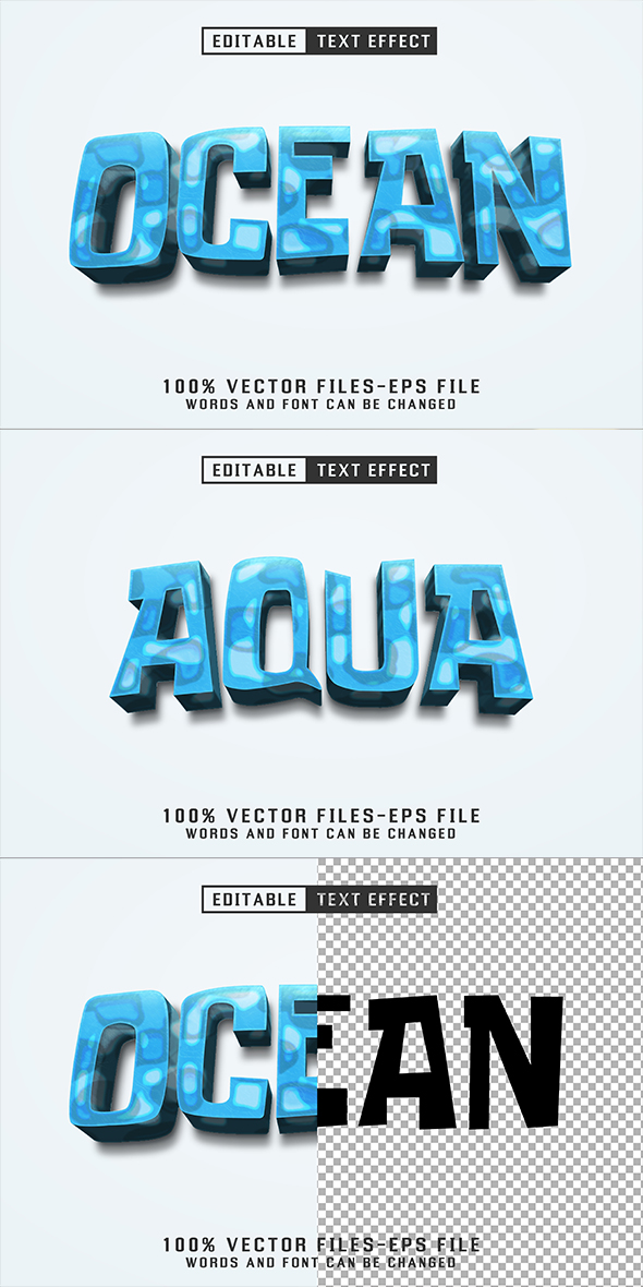 Ocean 3d Text - Editable Text Effect