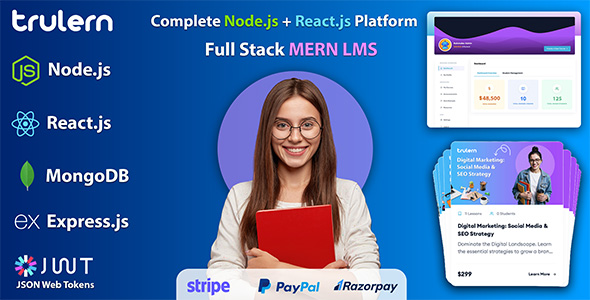 TruLern - React & Node.js MERN LMS with Online Course Builder & eCommerce