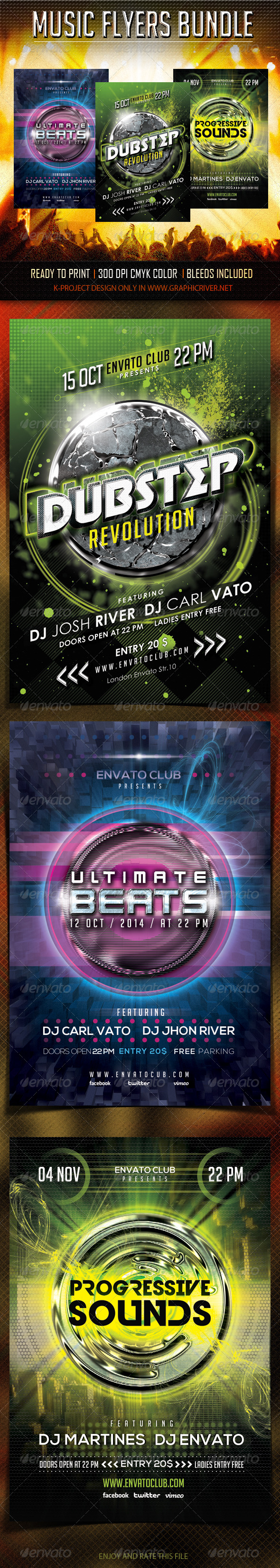 Music Flyers Bundle - Clubs & Parties Events