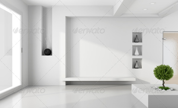 Minimalist white room - Stock Photo - Images