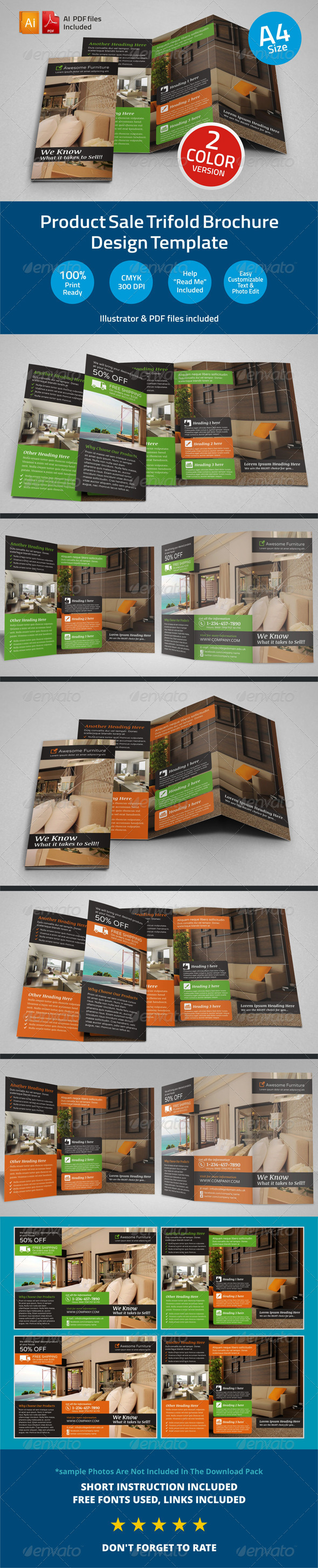 Product Sale Trifold Brochure Template By Jbn Illa
