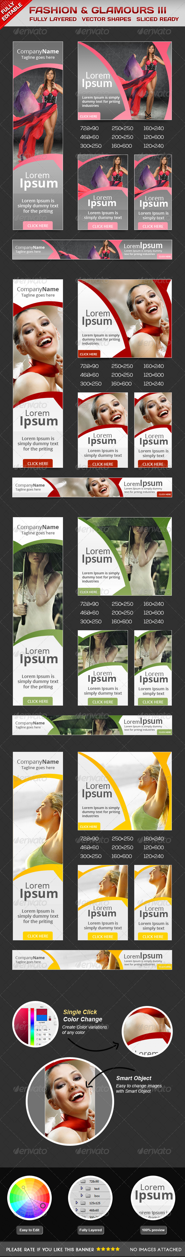 Fashion Glamorous Banners II - Banners & Ads Web Elements