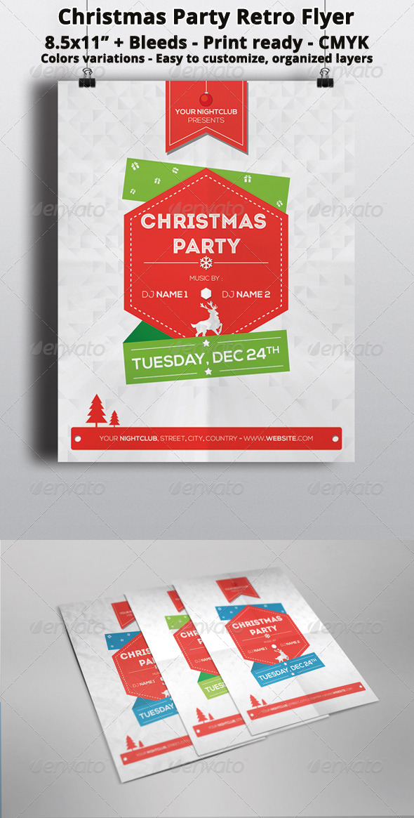 Christmas Party Retro Flyer - Holidays Events