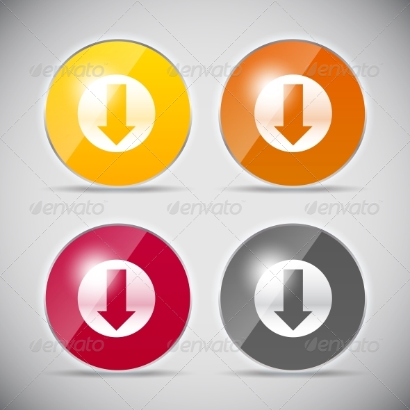Shiny Glossy Computer Icon Vector Illustration - Web Technology