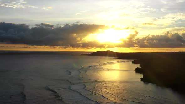 Northern Kauai Hawaii Sunrise Swell Aerial View From Above alt