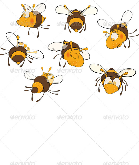 Bee Clip Art Cartoon - Animals Characters