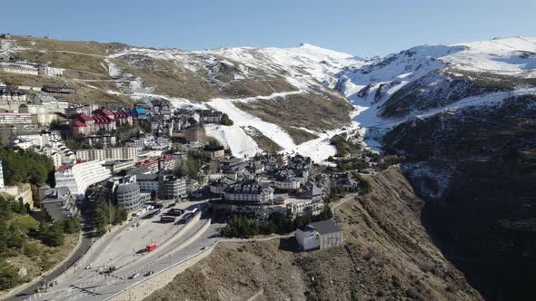 Sierra nevada Ski resort, Winter activities destination, Aerial panoramic view