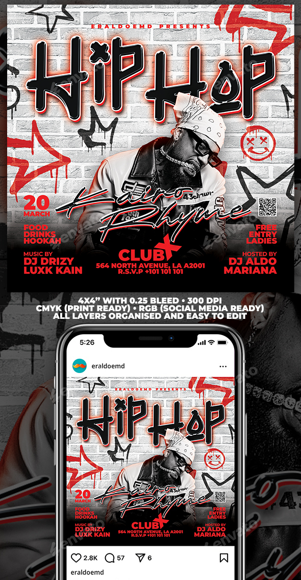 Hip Hop Graffiti Flyer