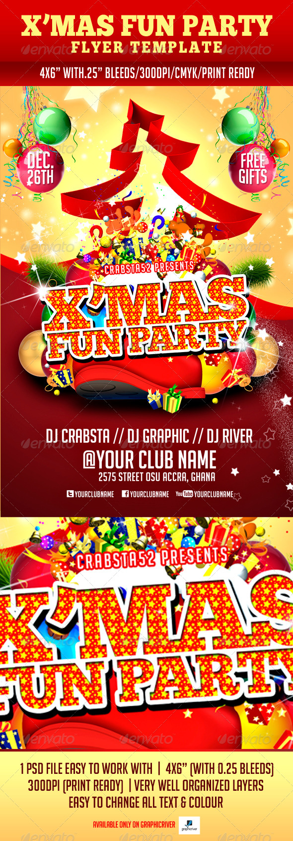 X'mas Fun Party Flyer Template - Holidays Events