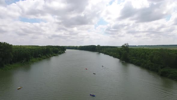 Aerial Shot Of Kayakers Kayaking alt