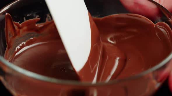 Melted Chocolate Closeup Melting Chocolate Bar for Fondue alt