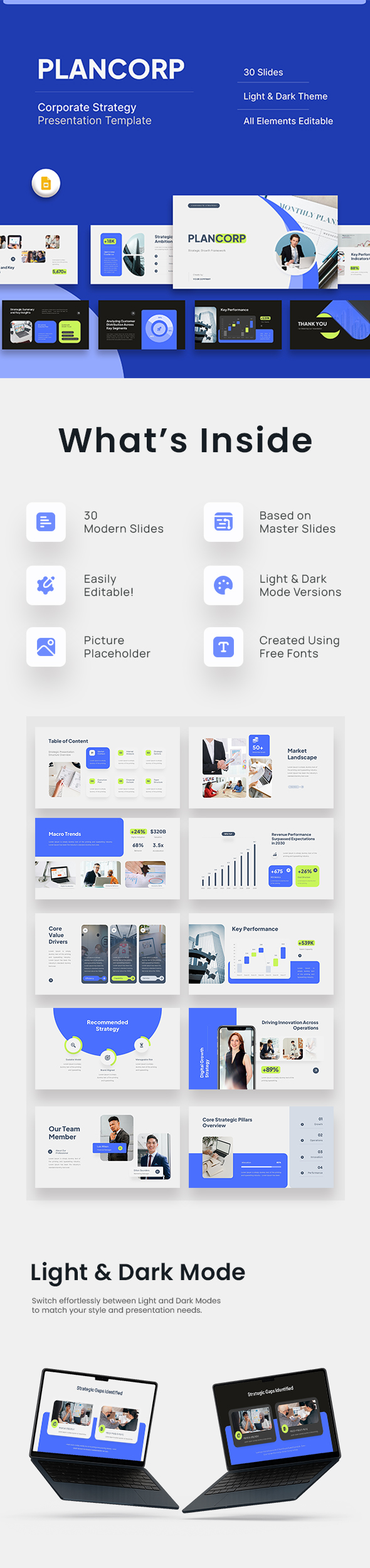 Plancorp - Corporate Strategy Google Slides Template